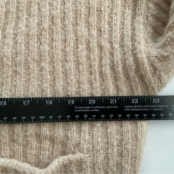 Lovers + Friends Caroline Cardigan Sz S Tan V-Neck Ribbed Grandmacore Slouchy - Picture 7 of 11